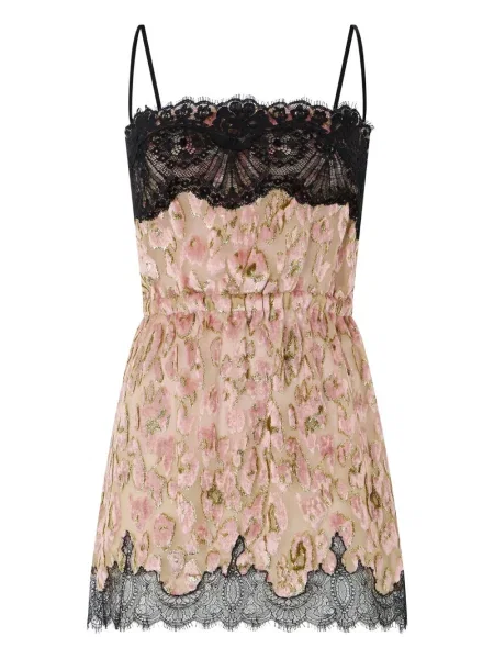 Aksamitna mała sukienka mini Roberto Cavalli garniturowa różowa