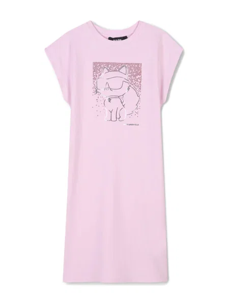 Karl Lagerfeld Kids Ежедневна рокля D розов