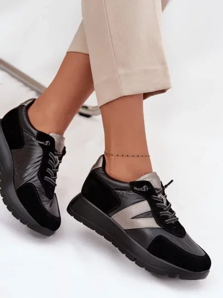 Tenisky Vinceza na platformě černé