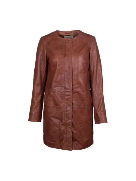 Płaszcz Btfcph skórzany brązowy