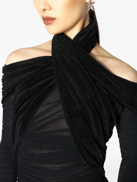 Rochie midi Mugler drapată negru