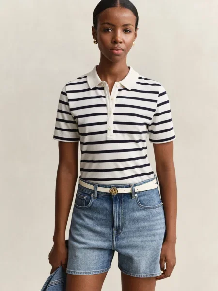 Gant koszulka polo Kobiety niebieski|biały w paski S białe