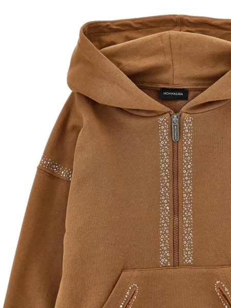 Bluza z kapturem dziecięca Monnalisa brązowa