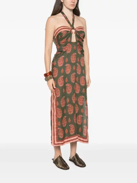 Rochie Johanna Ortiz cu imagine cu model paisley verde