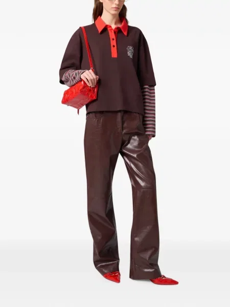 Pantaloni Msgm cu autograf maro