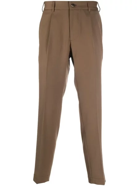 Pantaloni Dell'oglio de lână maro