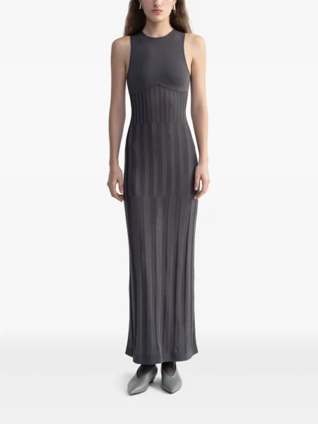 Rochie maxi Aeron fără mâneci de costum gri