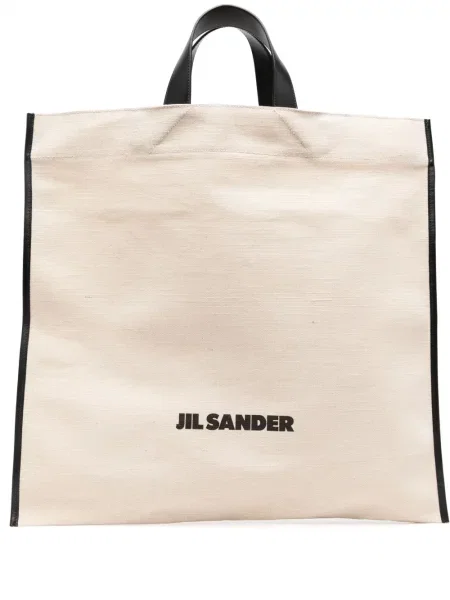 Geantă Jil Sander din canvas alb