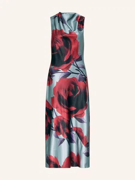 Ted Baker Satinové Šaty Harrlia tmavě modrá / fialová červená