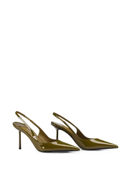 Pantofi cu toc Le Silla din piele slingback verde