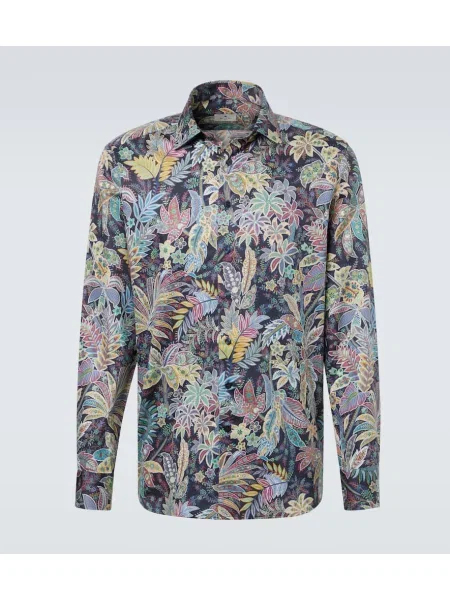 Poplínová košile Etro s paisley potiskem