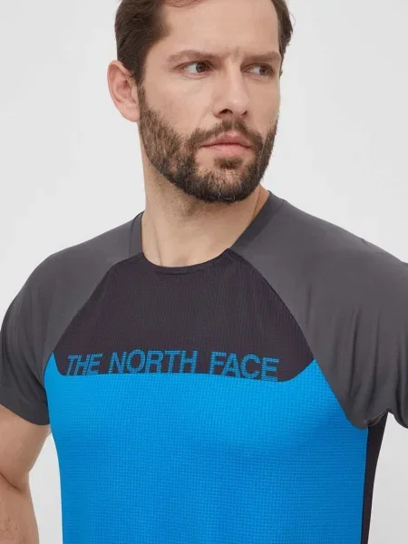 The North Face t-shirt sportowy Trail Jammer wzorzysty niebieski