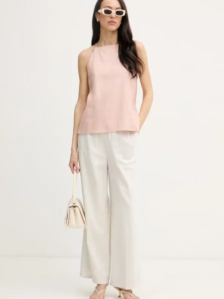 Calvin Klein Jeans bluza z naramnicami z lanom oranžna
