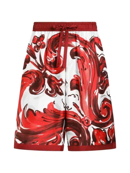 Bermude Dolce & Gabbana de mătase cu imagine roșu