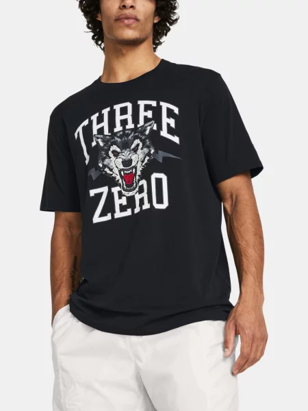 Pánske basketbalové tričko Under Armour Curry Young Wolf Tee black/mod gray čierna