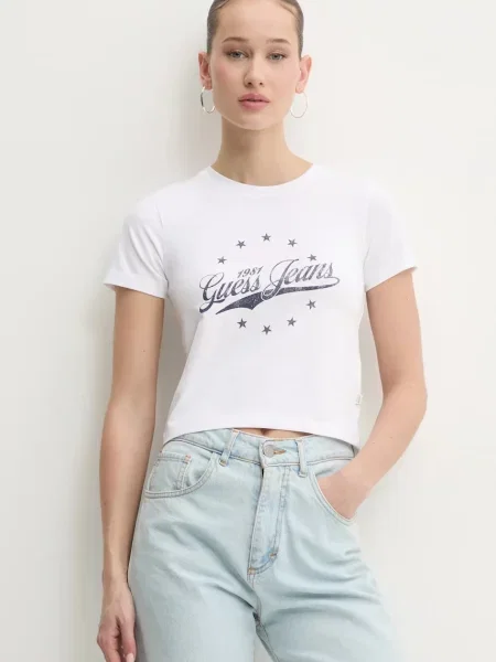 Guess Jeans Tričko bílé