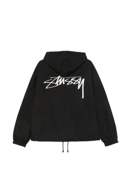 Geacă Stüssy cu glugă cu imagine negru