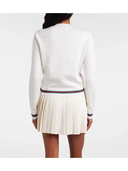 Cardigan Gucci din jacard alb