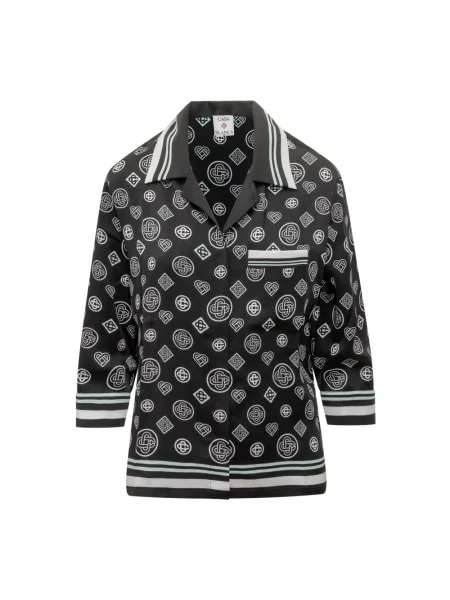 Satynowa koszula Casablanca czarna