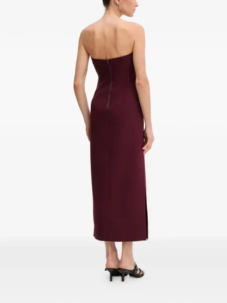 Rochie midi Bardot până la genunchi de costum violet