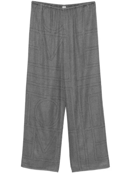 Pantaloni Toteme de flanelă gri