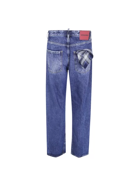 Szerokie jeansy Dsquared2 niebieskie