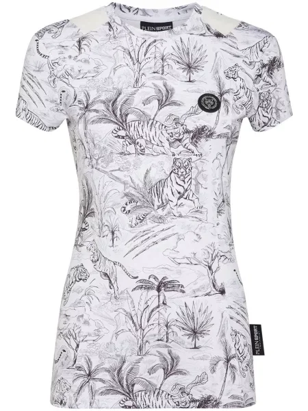Tricou Plein Sport cu imagine alb