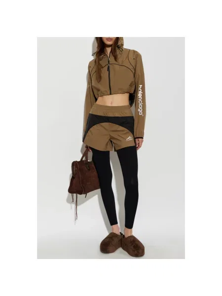 Kurtka Balenciaga z kapturem brązowa