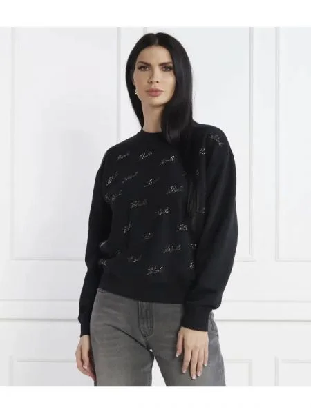 Karl Lagerfeld Hanorac rhinestone karl negru