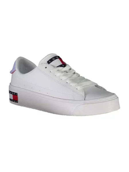 Trampki Tommy Jeans z logo skórzane białe