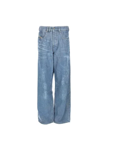 Szerokie jeansy Diesel niebieskie