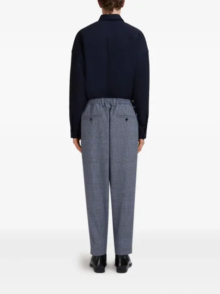 Pantaloni Marni în carouri plisate gri