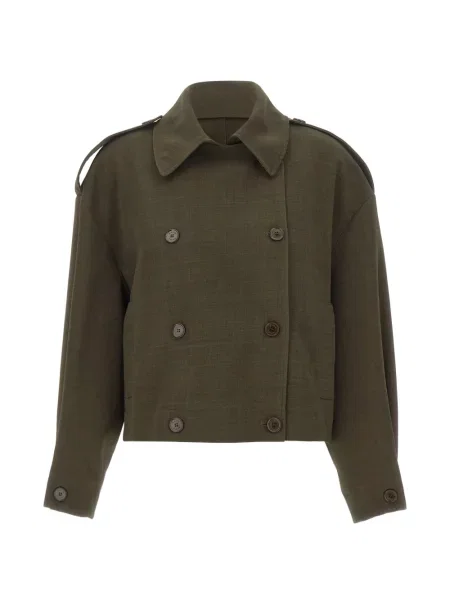 Decupat geacă Kaos cu două rânduri de nasturi verde