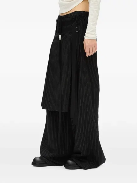 Pantaloni Ann Demeulemeester cu dungi negru