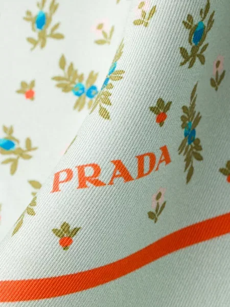 Fular Prada din țesătură twill verde