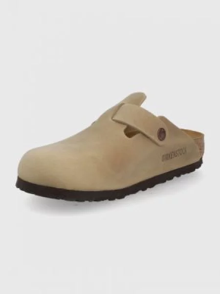 Semišové pantofle Birkenstock Boston hnědá