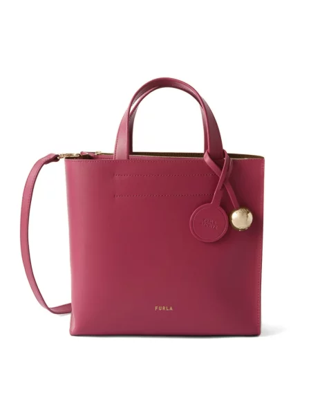 Shopperka Furla skórzana czerwona
