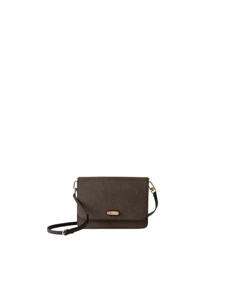Torebka crossbody Borbonese skórzana brązowa