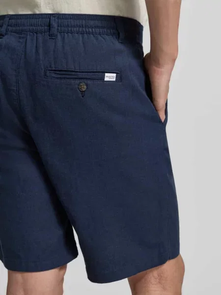Szorty chino o kroju regular fit z mieszanki bawełny i lnu model BRODY' Selected Homme