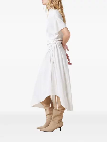Φόρεμα Allsaints με βολάν λευκό
