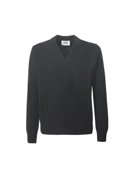 Sweter Alpha Studio wełniany czarny