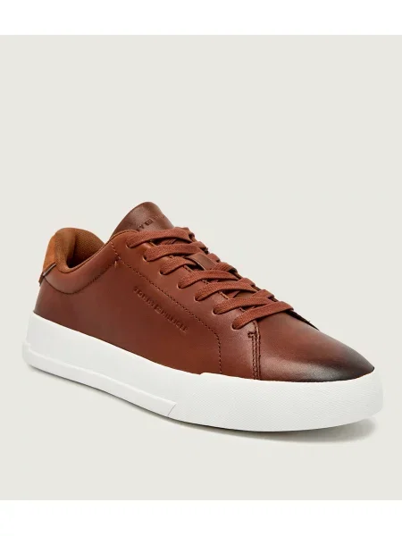TOMMY HILFIGER Rövid szárú sportcipők COURT konyak / szürke barna