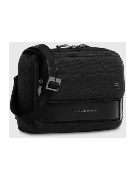 Torba crossbody Piquadro skórzana czarna