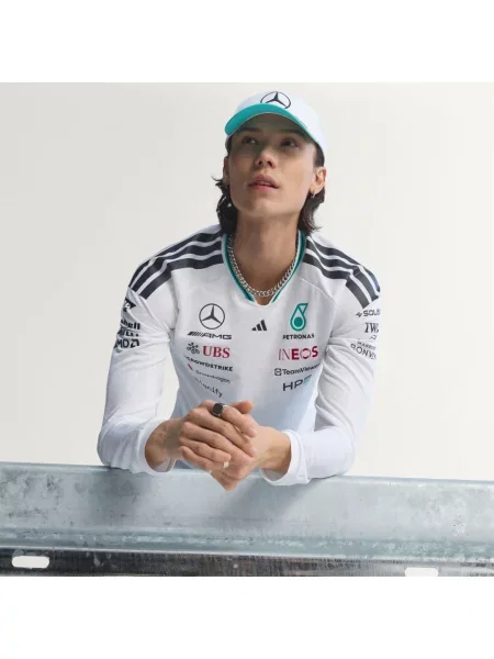 KOSZULKA Z DŁUGIM RĘKAWEM MERCEDES AMG PETRONAS FORMULA 1 TEAM DRIVER JERSEY AUTHENTIC biała