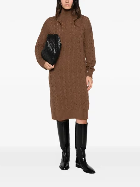 Rochie midi Max Mara tricotate maro