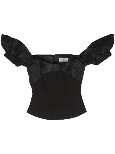 Top V:pm Atelier z gorsetem czarny