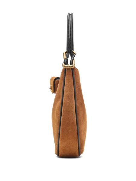 Geantă Marc Jacobs din piele de căprioară maro