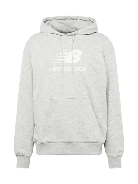 Pánska mikina New Balance Stacked Logo French Terry Hoodie athletic grey sivá