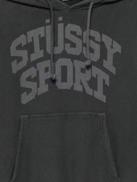 Hanorac cu glugă Stüssy cu imagine negru