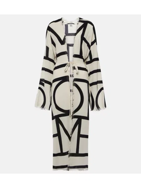 Sukienka Toteme kopertowa garniturowa biała